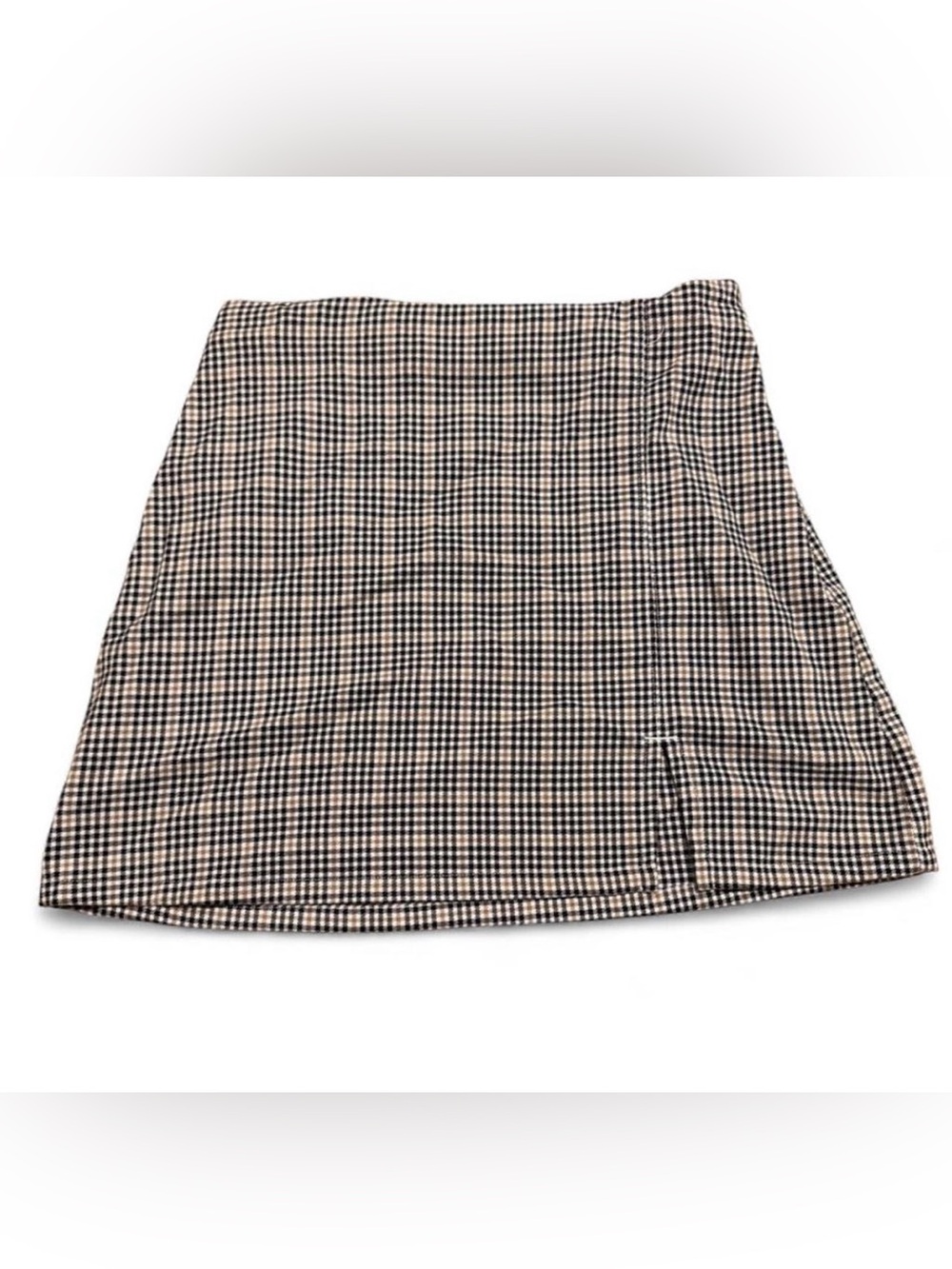 Hollister Black and Cream Plaid Mini Skirt